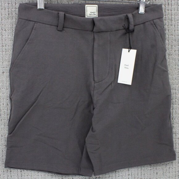 Swet Tailor Chino Shorts Mens Size 29 Gray Solid Performance Lightweight NWT - Picture 1 of 11